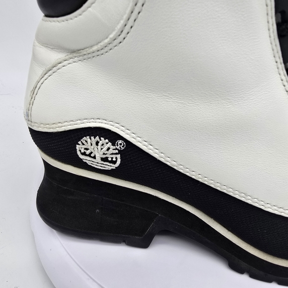Timberland Shoe Women's 7M Euro Dub Spin Ankle Boots White & Black Leather - Picture 8 of 9